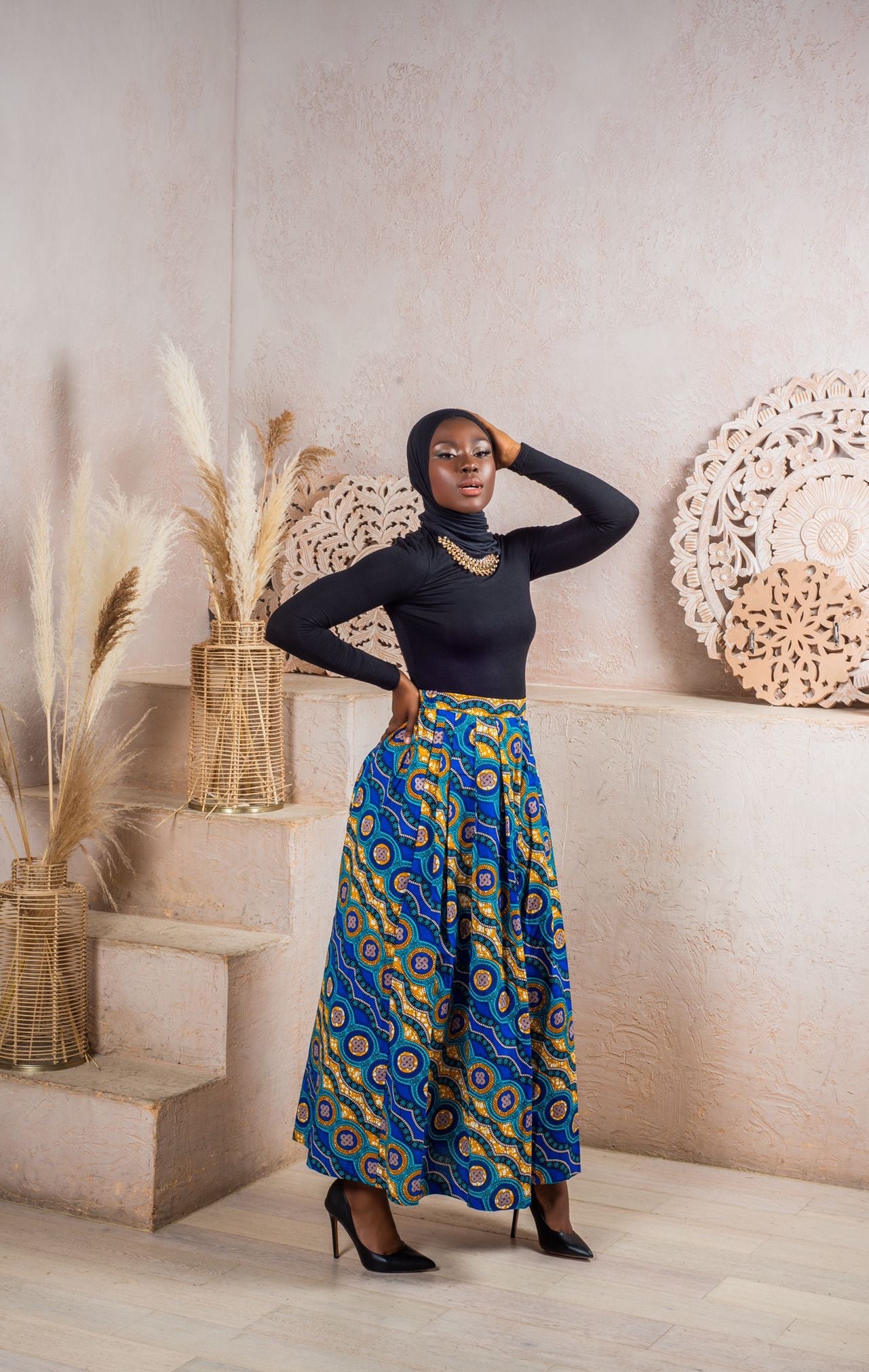 Ankara print maxi skirt - The Wifey Collection, modest fashion 